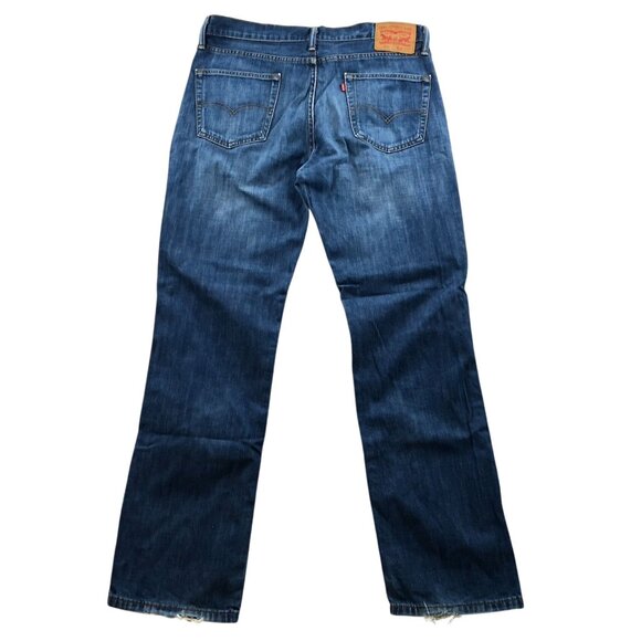 Levis Mens Jeans Size 34x32 514 Slim Straight Classic Fit Blue Denim Casual - Picture 2 of 16